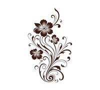 Élément de design aux accents floraux audacieux, logo, croquis botaniques uniques, emblème emblématique Stickers gravés 57.6x97.6cm Fourni avec un kit de film de transfert Café