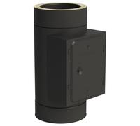 Elément de nettoyage (jusqu'à 600°C/N1), ouverture carrée 210x140mm - double paroi - Tecnovis TEC-DW-NOIR 150 mm