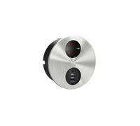 Élément De Prise Murale Encastré USB C Double, Ronde, Acier Inoxydable