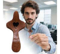 Élément décoratif fonctionnel Mon cœur encourage l'anxiété, attache confortable et poche de prière en bois pour enfants et adultes (Brown, 5cm)