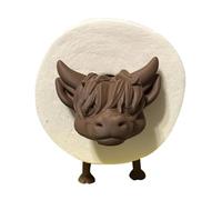 Élément décoratif fonctionnel Porte-papier toilette en forme de vache, imprimé en 3D, style ranch, décoration de salle de bain, motif mignon, thème ferme (D, 16X8.5CM)