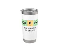 Élément d'énergie du café - Tableau périodique amusant des éléments Gobelet isotherme en acier inoxydable double paroi