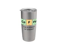 Élément d'énergie du café - Tableau périodique amusant des éléments Gobelet isotherme en acier inoxydable double paroi
