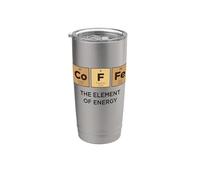 Élément d'énergie du café - Tableau périodique amusant des éléments Gobelet isotherme en acier inoxydable double paroi