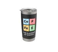Élément d'énergie du café - Tableau périodique amusant des éléments Gobelet isotherme en acier inoxydable double paroi