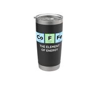 Élément d'énergie du café - Tableau périodique amusant des éléments Gobelet isotherme en acier inoxydable double paroi