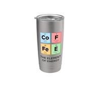 Élément d'énergie du café - Tableau périodique amusant des éléments Gobelet isotherme en acier inoxydable double paroi