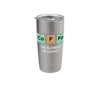 Élément d'énergie du café - Tableau périodique amusant des éléments Gobelet isotherme en acier inoxydable double paroi
