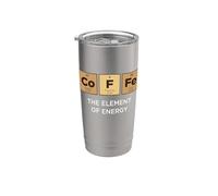 Élément d'énergie du café - Tableau périodique amusant des éléments Gobelet isotherme en acier inoxydable double paroi