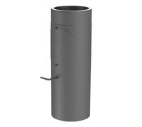 Elément droit 500 mm avec clapet papillon et trappe d’entretien - gris - double paroi - Tecnovis TEC-Protect 150mm
