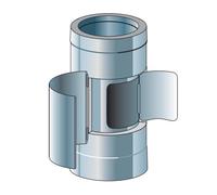 Elément droit avec pare-balles et bac de récupération de la suie - double paroi - Raab DW 25 Optilife 150 mm