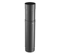 Elément droit réglable émaillé 7/10e soudé en continue, diamètre 130 mm ,51-86 cm , noir mat (RAL 9019) Réf. ZOOM 130 E