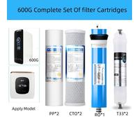 Élément filtrant de remplacement, cartouche filtrante à 4 étages, Membrane RO 600G, système d'osmose inverse, filtres à eau pour la maison