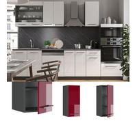 Vicco Elément Haut de Cuisine Fame-Line, Rouge Bordeaux Haute Brillance, 30cm, à Combiner avec d'autres modules de la série Fame-Line