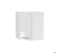 Vicco Elément Haut de Cuisine Fame-Line, Blanc Haute Brillance, 57cm | Façade en MDF · 2 Tablettes · Fermeture douce · Poignées en métal · Solution d’angle gain de place ✓