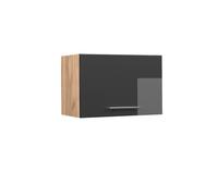 Vicco Elément Haut de Cuisine Fame-Line, Anthracite Brillant, 60cm | Façade en MDF · Fermeture douce · Profondeur - 34,1 cm · Poignées en métal · 1 Tablette
