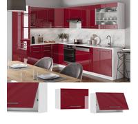 Vicco Elément Haut de Cuisine Fame-Line, Rouge Bordeaux Haute Brillance, 60cm Plat, à Combiner avec d'autres modules de la série Fame-Line