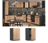 Elément haut de cuisine R-Line, 40cm J-Shape, Chêne de force doré/Anthracite, Vicco 39734