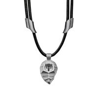 Element of Gods Pendentif loup en titane avec cordon en cuir noir