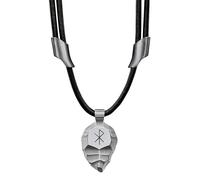 Element of Gods Rune de l'amour en titane - Pendentif avec bracelet en cuir noir