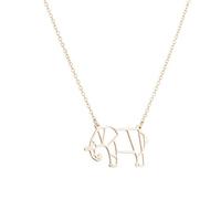 Élément Origami Chaîne Mignonne Collier d'animaux d'éléphant Mignon maladroit