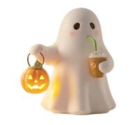 Élément ornemental domestique Décorations d'Halloween, ornement de bureau, figurine en résine avec citrouille et boisson pour décoration de fête à l'intérieur (A, One Size)