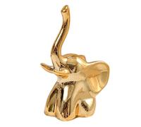 Élément ornemental domestique Statue d'éléphant Figurines d'éléphant pour la maison Porte-bagues d'éléphant Décoration d'éléphant en céramique de style moderne Convient pour la maison (Gold, One Size)