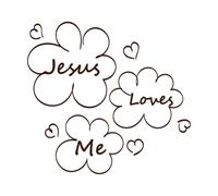 élément religieux dessiné à la main par l'art chrétien Stickers muraux en vinyle 42x44.9cm Multicolore Café