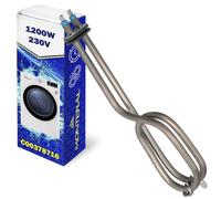 Elément Résistance Lave Linge 1200W 230V C00378716 pour Indesit | 2 Fusibles Thermiques - Code Original 482000088684 V10954225 - Garantie de 10 Ans - MONTERAL