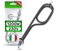Elément Résistance Lave Linge 1200W 230V C00378716 pour Indesit | 2 Fusibles Thermiques - Code Original 482000088684 V10954225 - MADE IN ITALY - Garantie de 5 Ans - ONIX TECH