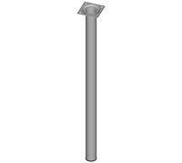 Element System 18133-00276 Pied Tubulaire en Acier L 600 mm Ø 30 mm Alu Blanc 4 pièces