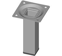 Element System 18133-00288 Pied Tubulaire carré en Acier 25 x 100 x 25 mm Alu Blanc 4 pièces