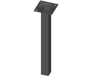 Element System 18133-00296 Pied Tubulaire carré en Acier 25 x 250 x 25 mm Noir 4 pièces