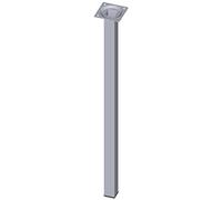 Element System 18133-00359 Pied Tubulaire carré en Acier 25 x 500 x 25 mm Chrome 4 pièces