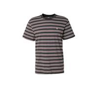 Element T-shirt Icon Embroidery SS Tee Washed Stripes Off Black - coton biologique - Kaki Taille S