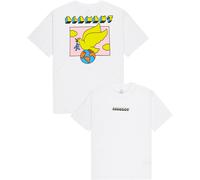 ELEMENT T-Shirt 'WORLD PEACE' bleu néon / jaune / rose / blanc, Taille XL