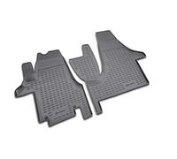 Element Tapis de Sol sur Mesure en Caoutchouc Compatible avec VW Transporter T5 Tapis Voiture en Caoutchouc, Noir