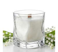 ELEMENT-TERRE Bougie Parfumée au Muguet Porte-Bonheur - Cire d’Abeille et de Coco, Mèche en Bois, 230 g, Environ 55 h - Fabriquée en France