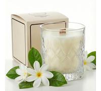 ELEMENT-TERRE - Bougie Parfumée en Verre Texturé, Grand Format, Design Vintage avec Mèche en Bois (MONOÏ)