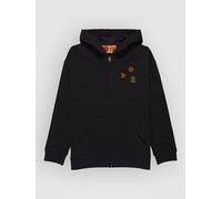 Element Timber Icon Embroidery Kids Sweat à capuche zippé noir T12