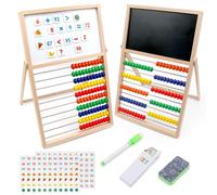 Élémentaire école Toboggan Abaque, Tableau de Calcul Bois Abaque, 0-100 Chiffres et Fruits Autocollants Magnétiques, Jouets éducatifs Jouets Montessori