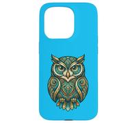 Elemental Folk Art Owl Symmetrical Mandala Bird Graphic Coque pour iPhone 15 Pro