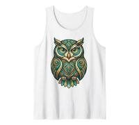 Elemental Folk Art Owl Symmetrical Mandala Bird Graphic Débardeur