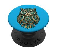 Elemental Folk Art Owl Symmetrical Mandala Bird Graphic PopSockets PopGrip Adhésif