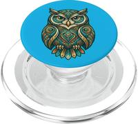 Elemental Folk Art Owl Symmetrical Mandala Bird Graphic PopSockets PopGrip pour MagSafe