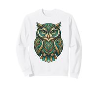 Elemental Folk Art Owl Symmetrical Mandala Bird Graphic Sweatshirt