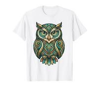 Elemental Folk Art Owl Symmetrical Mandala Bird Graphic T-Shirt