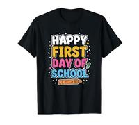 Elementary Happy First Day of School T-Shirt Graphique avec Valeur, Homme, Noir, M