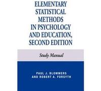 Elementary Statistical Methods in Psychology by Robert A. Forsyth Paul J. Blommers, Robert A. Forsyth (Auteur)