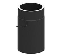 Elémente droit 300 mm noir - double paroi avec clapet papillon - Tecnovis TEC-Protect 150mm
